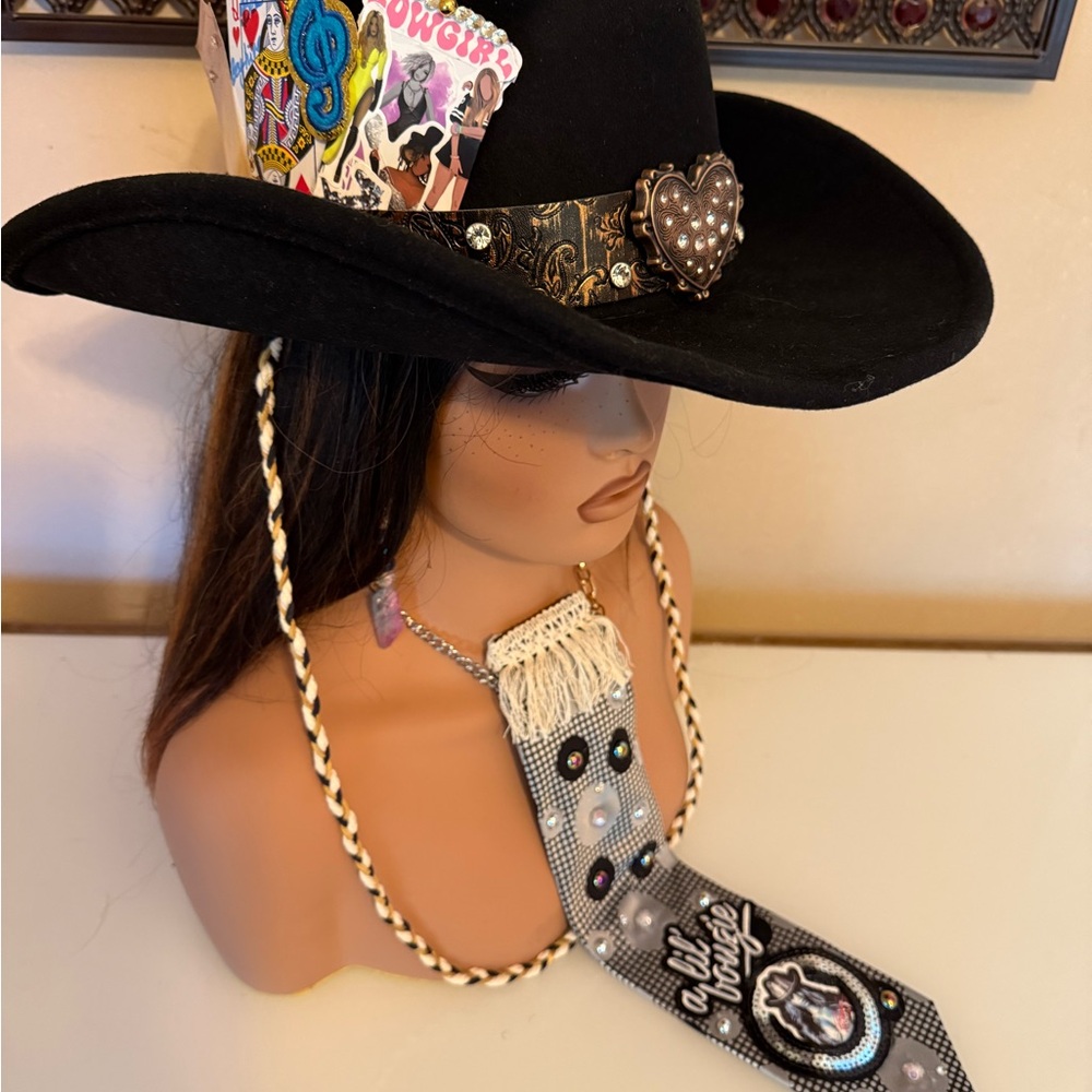 Custom Black Western Hat with Decorative Band